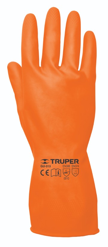 Truper GU-313 Guantes de latex para limpieza, grandes