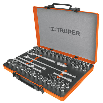 Truper JD-1/2X42MP Juego de herramienta para mecánico, mixto, 42 piezas