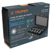 Truper JDI-1/2X12M Juego de 12 dados de impacto cuadro 1/2', 6 puntas mm