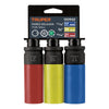 Truper JDI-1/2X3MP Juego 3 dados largos 1/2' impacto protección plástica 6p mm