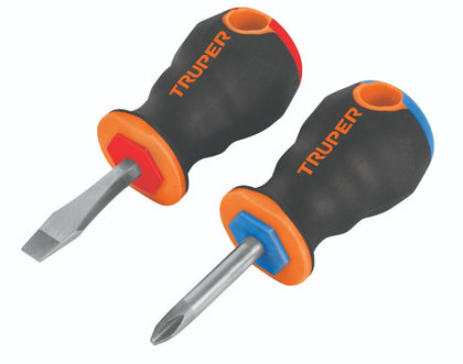 Truper JDT-2B Juego de 2 desarmadores 3/16x4 mango comfort grip