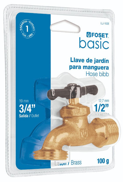 Foset LLJ-100B Llave para manguera, latón, 100 gr, 1/2',blister,Foset Basic