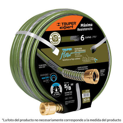 Expert MAN-30X3/4XX Manguera 3/4' anti-torceduras 6 capas 30m conexiones d/metal