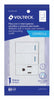 Volteck PA-APCO-E2B Placa armada 2 interruptores,1 contacto,1mod,Española,blanco