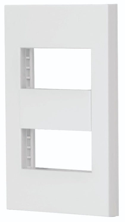 Volteck PPDO-EB Placa 2 ventanas, 1 módulo, línea Española, color blanco