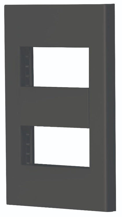 Volteck PPTR-EN Placa 1 ventana, 3 módulos, línea Española, color negro