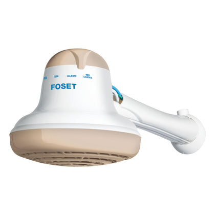 Foset REGEL-6B Regadera eléctrica de 4 temperaturas, 6-1/2', Beige, Foset