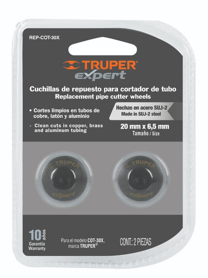 Truper REP-COT-30X Repuesto de cuchillas para cortador de tubo COT-30X, 2 pzas