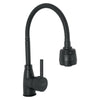 Foset TBF-87M Monomando para fregadero con cuello flexible, negro, Tubig