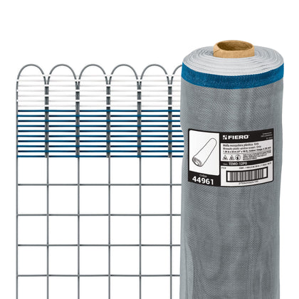 Fiero TEMO-12PG Rollo de 30 m x 1.2 m de malla mosquitera plástica gris