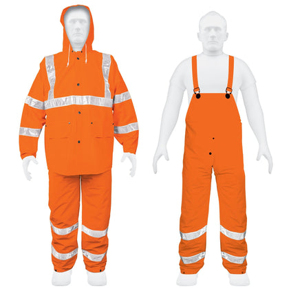 Truper TRA-NAR-L Conjunto impermeable doble capa naranja con reflejante, G