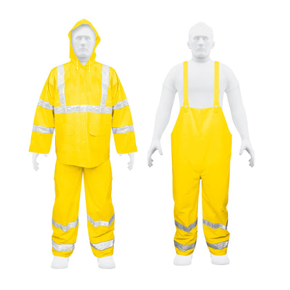 Truper TRA-REF-L Conjunto impermeable c/reflejante, amarillo, talla G, PVC